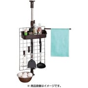ステンレス 突っ張りキッチンツールハンガー ブラウン