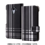 IJ-CR03LC/AK084 [Android One S2 オリジナルデザイン 手帳型レザーケース チェック/ブラック]