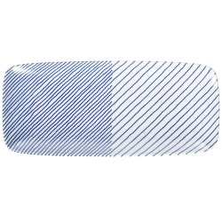 磁器 重ね縞 長焼皿