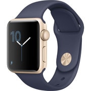 Apple Watch Series 2 - 38mm ゴールドアルミニウムケースとミッドナイトブルースポーツバンド