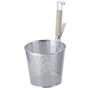 18-8 パンチング 木柄 平底うどん揚げ AUD4201