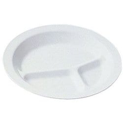 ポリプロピレン食器 白 丸ランチ皿 三ッ切 No.1714W RLVC2