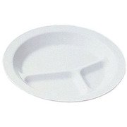 ポリプロピレン食器 白 丸ランチ皿 三ッ切 No.1714W RLVC2