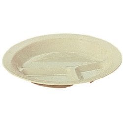 ポリプロピレン食器 丸ランチ皿 (クリーム)3ッ切 No.1714K RLV91