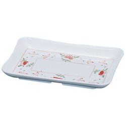 メラミン「赤絵」 角皿(大)切立 AK-29 RKK57