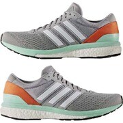 BB1729-250 [adiZERO W boston BOOST 2 レディース ランニングシューズ ミッドグレーS14/ランニングホワイト/イージーオレンジS17 25.0cm]