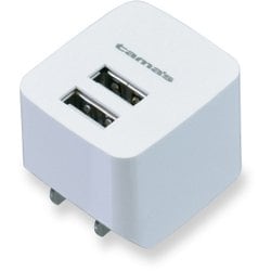 USB AC充電器 コンセントチャージャー 最大出力2.4A USB-A×2 2台同時充電可能 ホワイト TA77UW