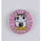 ダイニノアレ 缶バッジ ねこめん [キャラクターグッズ]