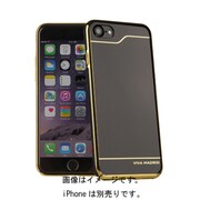IP7BC-ESBHRL [iPhone 7 シェル型ケース メタル風 Esbelto Collection Ebony/horizontal lines]