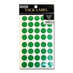 シール タックラベル No.027 緑 14×14mm 680片入 #7062645