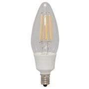 LEDフィラメント電球 E12 40W相当 調光 シャンデリア球 クリアタイプ 電球色 LDC4L-G-E12/D-FC