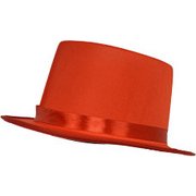 ジョークグッズ シルクハット 赤 [縦約31×横約25.5×高さ約12.5cm]
