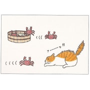 ねこイラスト ポストカード カニ AE15894
