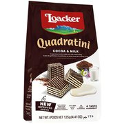 クワドラティーニ ココア＆ミルク 125g [ウエハース]