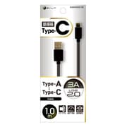 Type-C/Type-A対応 USBケーブル USB2.0 3A 1m ブラック BUSAC2030100BK