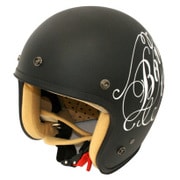 ジェットヘルメット JET-D LOVE & ROCK F.BK/WH ladys 57cm-58cm