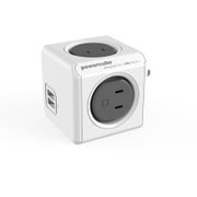 POWER CUBE キューブ型電源タップ 4個口 USBポート2個口 延長コードなし グレー 4290GY/JPOUPC