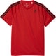 BVA80-BK0965-J/XO [D2M トレーニング3ストライプスTシャツ トレーニングウェア メンズ J/XOサイズ スカーレット]