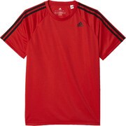 BVA80-BK0965-J/XS [D2M トレーニング3ストライプスTシャツ トレーニングウェア メンズ J/XSサイズ スカーレット]