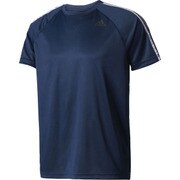 BVA80-BK0969-J/XS [D2M トレーニング3ストライプスTシャツ トレーニングウェア メンズ J/XSサイズ カレッジネイビー]
