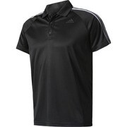 BVA63-BK2601-J/XS [D2M トレーニング3ストライプポロシャツ メンズ トレーニングウェア J/XSサイズ ブラック]