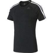 BXJ02-BK2682-J/S [W D2M トレーニング ベーシック半袖Tシャツ 3ストライプ レディース トレーニングウェア J/Sサイズ ブラック]