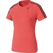 BXJ02-BK2685-J/S [W D2M トレーニング ベーシック半袖Tシャツ 3ストライプ レディース トレーニングウェア J/Sサイズ コアピンク S17]