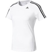 BXJ02-BK2686-J/M [W D2M トレーニング ベーシック半袖Tシャツ 3ストライプ レディース トレーニングウェア J/Mサイズ ホワイト]