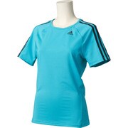 BXJ02-BK2687-J/S [W D2M トレーニング ベーシック半袖Tシャツ 3ストライプ レディース トレーニングウェア J/Sサイズ エナジーブルー S17]