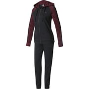 MMJ89-BK4690-J/L [W 3本線トラックスーツ上下セット レディース トレーニングウェア J/Lサイズ ブラック/マルーン]