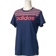 NCM29-BQ6753-J/L [W TEAM ボーダー半袖Tee レディース トレーニングウェア J/Lサイズ カレッジネイビー]