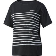 DKK15-BS0421-J/M [HM ボーダーTシャツ W レディース トレーニングウェア J/Mサイズ ブラック]