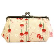 前田染工 ハローキティ×五色帆布堂 口金たわらポーチ 吊桜 KT [キャラクターグッズ]
