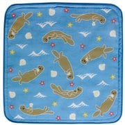 タオルはんかち 動物園水族館 ラッコ 青