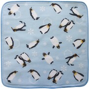 タオルはんかち 動物園水族館 ペンギン 水色
