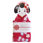 舞妓はんのミニタオル 小梅 赤