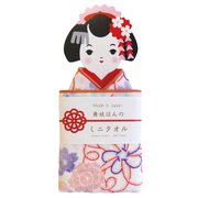 舞妓はんのミニタオル 結び友禅 ベージュ