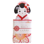 舞妓はんのミニタオル 桜友禅 赤