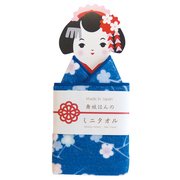 舞妓はんのミニタオル 小梅 青