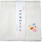 刺繍入り蚊帳ふきん ハト笛