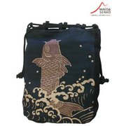 開運縁起通しマチ巾着 大 夫婦鯉 [巾着]