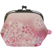 3.5マチ付がま口(チャーム付) キラキラ桜