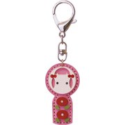 レザーキーホルダー こけし 小 ピンク
