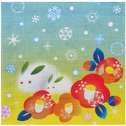 四季彩布 コースター 雪椿