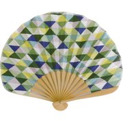 シェル型扇子 五色鱗 緑