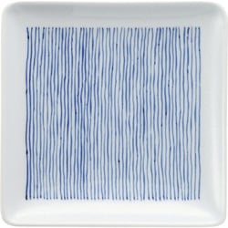 波佐見焼 kuvio（クビオ）white＆navy 角皿 M ストライプ W 206306 546