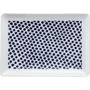 波佐見焼 kuvio(クビオ)white&navy 長角皿 ドット W 206308 545