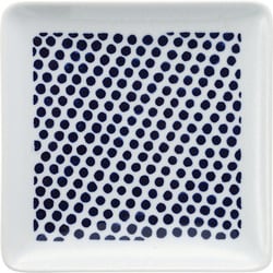 波佐見焼 kuvio（クビオ）white＆navy 角皿 M ドット W 206308 546