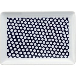 波佐見焼 kuvio（クビオ）white＆navy 長角皿 ドット N 206309 545