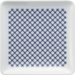 波佐見焼 kuvio（クビオ）white＆navy 角皿 M クロス W 206312 546